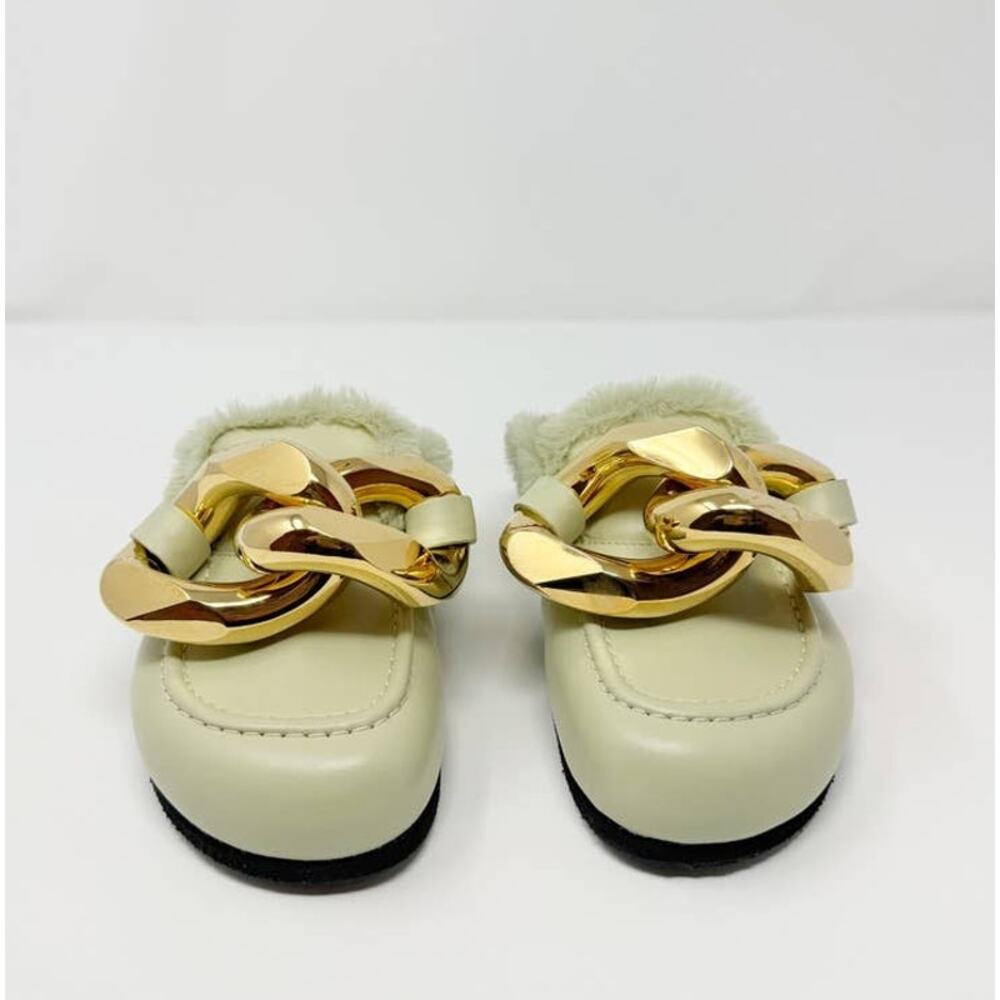 NEW JW Anderson Fuzzy Mule Clog Slip On Flat Light Mint Green EU 36 - Picture 4 of 12
